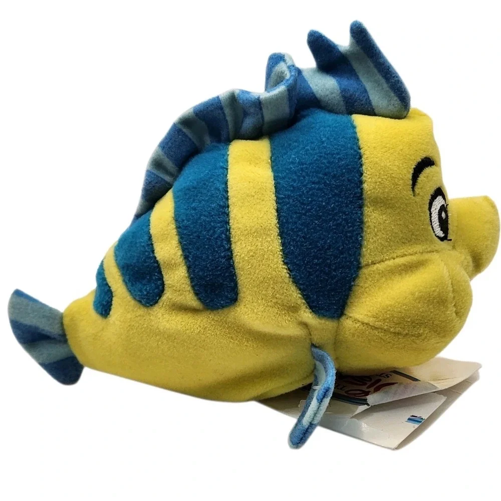 Disney Flounder Plush Mini Bean Bag 7 Inch Little Mermaid Toy NWT